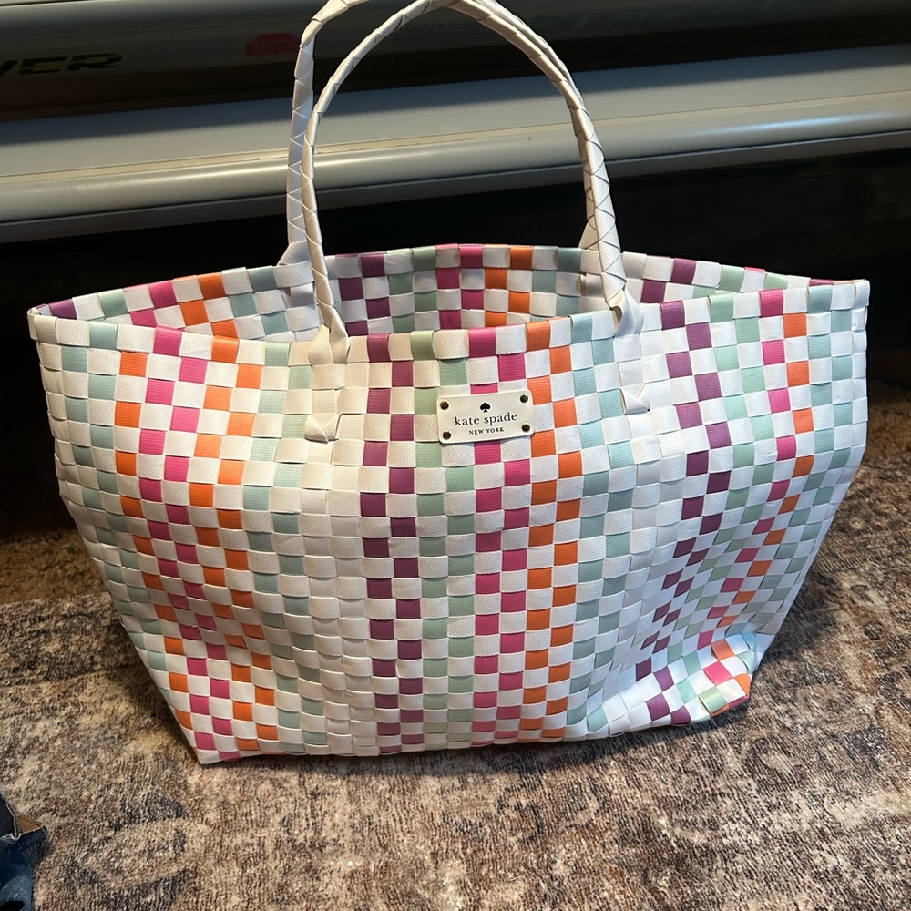 Kate Spade Multicolor Checkered Tote Bag